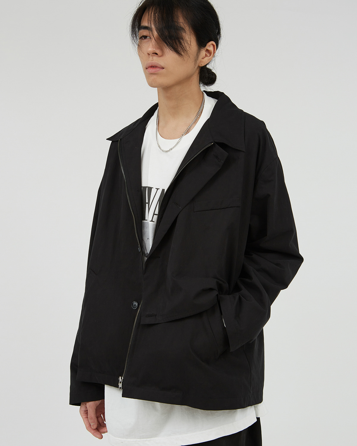 RELAXED MINIMAL DOUBLE ZIP-UP JACKET